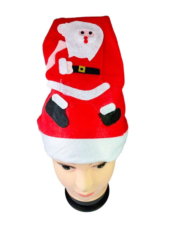 Sesonby (Set Of 2 Any Santa Applic Christmas Caps Santa Caps X-Mass Caps Santa Claus Hat, Merry Christmas Party Cap, Hat for Christmas/Xmas Party Santa Hat Red and White Cap for Santa Claus Costume - Image 4